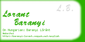 lorant baranyi business card